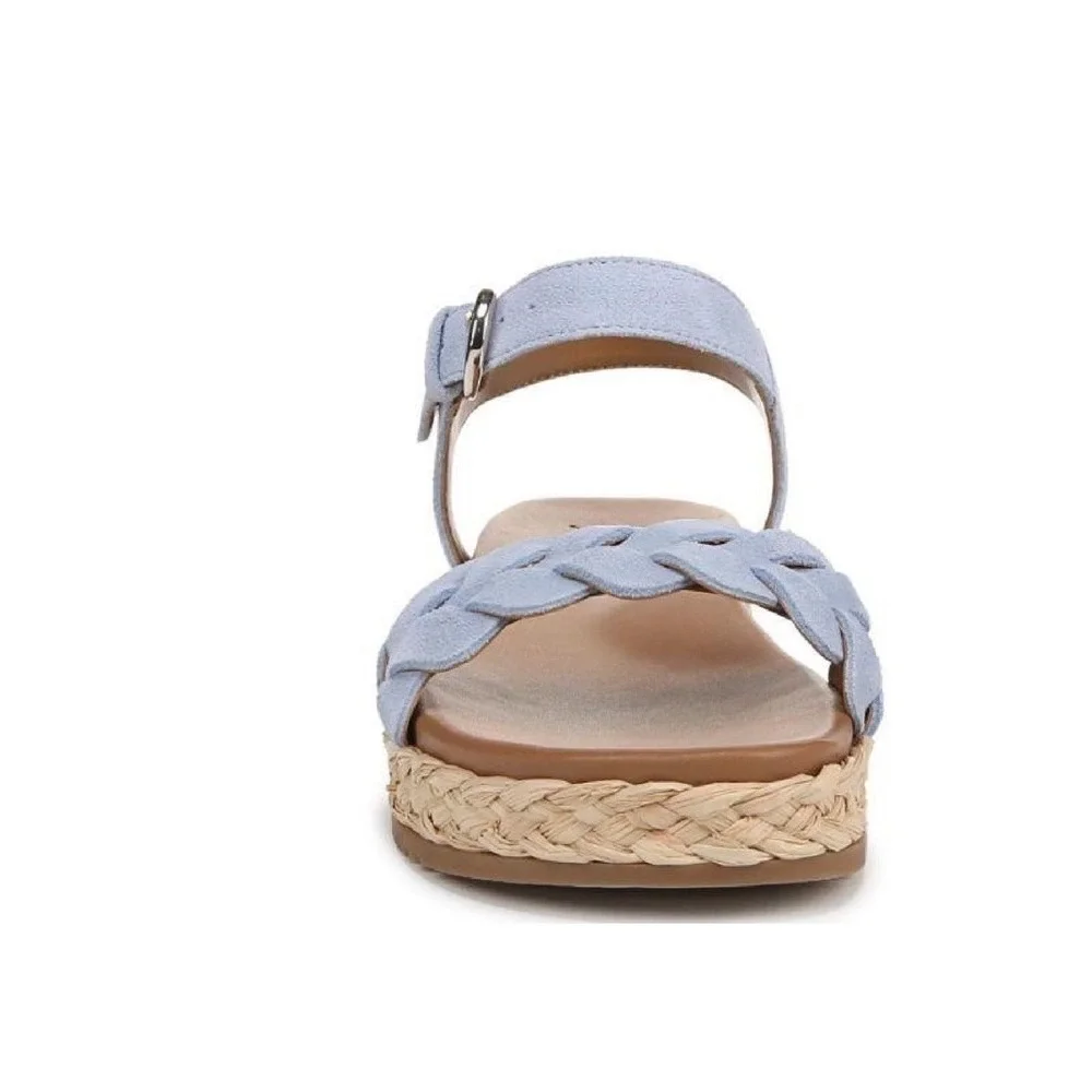 Naturalizer Neila Platform Sandal Womens Size 11 Blue Suede Espadrille NIB